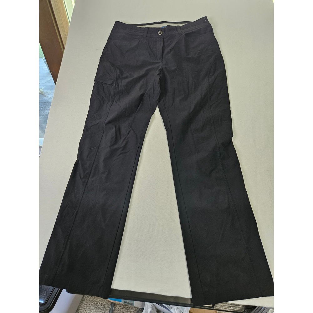 ExOfficio Hiking Pants Womens 10 Black Technical Straight Leg Cargo Outdoor